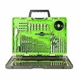 Greenworks set punte per cacciavite e set punte per trapani, 60 pezzi set di accessori per trapano elettrico e avvitatore, con sega a tazza, punte trapano muro, countersink drill bit