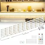 wobsion Luci Led Cucina Sottopensile, 3M Striscia Bianco Caldo 2700K, Adesiva 6X50cm Dimmerabile, 1500LM, 220v da Interno Insieme A Telecomando