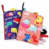 BelleStyle Libro di Stoffa per Neonati, 2 Pezzi Libri Tattili per Bambini, Libro Sensoriali Giochi Montessori Libri di attività in Bianco e Nero, Giocattolo Libri Interattivi per 0-18 Mesi Bambini