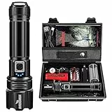 Shadowhawk Torcia LED Potente Professionale 20000 Lumen, Ricaricabile USB Torce LED Alta Potenza, XHP70.2 Tattica Militare Torcia Elettrica, IP67 Impermeabile 5 Modalità Campeggio Trekking
