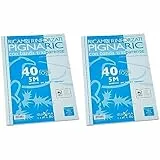 Pigna 02194595M, Ricambio con Banda Rinforzata, Rigatura 5M, quadretti 5 mm per medie e superiori, Carta 80g/mq, Pacco da 80 Fogli