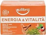 Equilibra Integratori Alimentari Tisane, Tisana Energia e Vitalità, 100% Ingredienti Funzionali Contro Stanchezza Fisica e Mentale, con Mate, Tè Verde e Guaranà, Materiali 100% Riciclabili, 15 Filtri