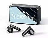 TPLTECH Cuffie senza fili Bluetooth 5.3 con riduzione del rumore,auricolari sportivi con IPX7 auricolari stereo impermeabili all'orecchio integrati HD Mic cuffie per Android/iOS,Nero brillante