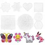 8 Pezzi Base Quadrata per Perline,Base per Perline da Stirare,Perline a Fusione,Bambini Fai da Te Perline Artigianali,Pannello Forato Perline,Carta da Stiro per Bambini (A2)