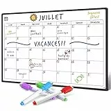 Smart Panda Lavagna Calendario Magnetico Frigorifero - Perfetta per Pianificare I Pasti, Segnarsi La Lista della Spesa e Aiutarsi nello Studio - Mensile - in Francese