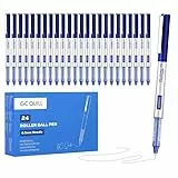 GC QUILL 24 Pezzi Penna a Inchiostro Liquido da 0,5 mm ad Asciugatura Rapida, a Lunga Durata, per Scrittura, Diario, Appunti, Forniture Scolastiche per Ufficio (blu) GC-RBP-BE02