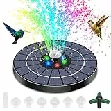 Carastek 4W Fontana Solare Da Giardino, Pompa Per Laghetto, con 8 Ugelli, Luci LED, Esterni, per Stagni, Piscina, Bagni per Uccelli