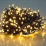 SALCAR Led Stringa 15m 220 Leds, Led Catena di Luci con 8 Modi IP44 Impermeabile Interni ed Esterni, Led Catena Luminosa Natale per Balcone, Salotto, Giardino, Matrimonio, Compleanni, Bianco caldo
