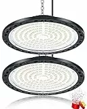 YIQIBRO Faro LED 100W 2 Pezzi, 10000LM UFO Plafoniera LED Officina, 7000K Bianco Freddo Plafoniera LED Garage, IP65 Impermeabile Faretto LED, UFO Plafoniera LED per Garage Magazzini Fabbrica Palestra