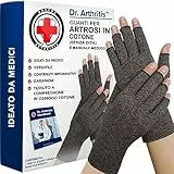 Guanti per Artrosi alle Mani Ideati da Medici – Tutore Tunnel Carpale per Alleviare Intorpidimento, Gonfiore e Infiammazioni – Guanti a Compressione, Senza Dita e in Morbido Cotone (1 Paio, Taglia S)