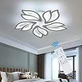 Plafoniera LED Soffitto Dimmerabile, 45W Moderna Lampada da Soffitto con Telecomando, 5 Heads Lampadario a Forma di Petalo per Soggiorno, Camera da Letto, Cucina