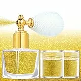 Lucktao Spray Glitter Corpo,Glitter Powder Spray, Sciolta Spray Glitter Corpo Viso Glitterato Spray con 2 Ricarica, Glitter Powder Spray per Capelli Viso Corpo Unghie Cosmetici (oro)…
