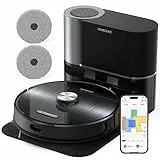 Proscenic M9 Robot Aspirapolvere Lavapavimenti 4500Pa Doppio Panno Rotante,Navigazione LiDAR, 5 Mappe Smart, Svuotamento Automatico,Controllo Vocale,IFTTT/Siri/Alexa/App per Pulizia Domestica