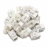 Cable Matters [UL Listed] [Pacchetto da 25 pezzi] Connettori RJ45 per Cat6 Colore bianco Punch-Down Stand