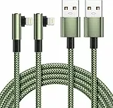 2Pezzi 2Metri Cavo Angolo Retto Caricatore USB Lightning, Filo Compatibile per iPhone 14 Pro Max Plus/13/12/11/X/XS/XR/8/7/6/SE 2020/iPad/iPod/Airpods