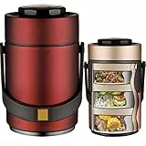 Thermos per alimenti，1.5L contenitore isotermico per alimenti,Vuoto Isolato Acciaio Inossidabile Thermos, Contenitore Termico per Alimenti, Portavivande Lunch Box Barattolo per Alimenti,red