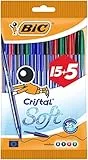 Bic Penne A Sfera Cristal Soft, Fornitura Per Cancelleria Scuola E Ufficio, Multicolore, ‎20 Unità (Confezione da 1)