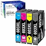 LxTek 603XL Compatibili Cartucce d'inchiostro per Epson 603 603XL per Expression Home XP-3100 XP-4100 XP-2100 XP-2105 XP-3105 WF-2850 WF-2835 WF-2830 (Nero Ciano Magenta Giallo, 4-Pack)