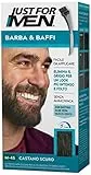 Just for Men Barba & Baffi, Tinta Per Barba Uomo Colore Castano Scuro, Tintura, Elimina i Peli Grigi, Con Pettine Applicatore - M45