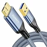 XGMATT Cavo micro USB 3.0 da 0,5 m, cavo micro USB 3/cavo USB per disco rigido esterno, compatibile con hard disk esterni WD, Toshiba Canvio, Seagate Expansion, Samsung Galaxy S5, blu