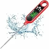 CIRYCASE Termometro Cucina Barbecue a Lettura Istantanea Impermeabile IP66 con Retroilluminazione e Magnete, Spegnimento Automatico & Calibrazione Forno per Carne, BBQ, Grill