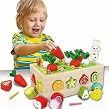 PRINSUN 7 in 1 Giochi Bambini Educativi Montessori 1 2 3 4 Anni, in Legno, per Bimbo, Natale Compleanno Regalo