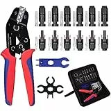Aicharynic Set di 6 paia di pinze a crimpatura a energia solare per 2,5/4,0/6,0 mm², cavo PV, maschio/femmina, spina solare + 2 chiavi + 1 strumento di crimpatura per pannello solare cavo connettore