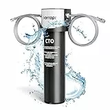 Vortopt Sistema di Filtro Acqua - 70K Litri Depuratore Acqua per Sotto Bancone, 0.5μm Sistema di Filtraggio Acqua, Riduce Piombo, Cloro, Cattivo Gusto e Odore, Q5-C2