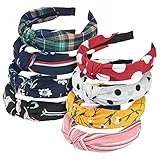 URAQT Cerchietti Donna, 8 Pezzi Morbido Twist Knot Fasce Capelli, Carino Ampia Fascia Floreali, Accessori per Ragazze, l'uso Quotidiano e le Feste