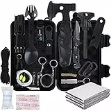 Kit Sopravvivenza 18 in 1 Campeggio, Accessori di Emergenza, Kit Sopravvivenza, Strumenti di Sopravvivenza Professionali, Survival Accessori Regali per Uomini, Papà, Kit per Attività all'aperto