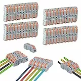 Uootach 40 Pezzi Morsetti Elettrici, connettori per cavi, Terminale ad innesto con leva, conduttore 4mm², Libera combinazione su entrambi i lati
