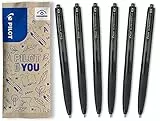 Pilot Super Grip G, Set Da 6 Penne A Sfera Con Inchiostro Ultraleggero E Impugnatura Speciale Per Scrittura Comoda, Penne a Sfera, a Scatto E Ricaricabili, 6 Penne A Sfera Nere, Punta Media