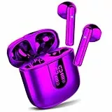 Jesebang Cuffie Bluetooth, Auricolari Bluetooth 5.3 Incorporato Driver da 13mm, In-ear Controllati Al Tocco Cuffiette con Microfono, IP7 Impermeabili Sport Earbuds Wireless,30 Ore, Viola(2023)