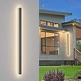 K-Bright Lampada da Parete Esterno/Interno LED 35W 3000K Bianco Caldo IP65 Applique da Parete Esterno 120CM Moderno per Balcone Giardino Veranda Via Garage,Grigio Scuro