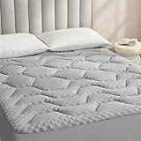 EHEYCIGA Topper Matrimoniale 160x190, Memory Foam Topper Materasso Respirabile con Tasca Extra Profonda, Grigio