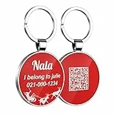 DISONTAG Medagliette per cani personalizzate natalizie,Medaglietta identificativa per animali domestici personalizzata,Collegamenti QR al profilo online,Modifica più informazioni,Molti stili