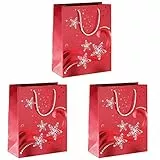 SIGEL GT107 Premium Borsa Regalo natalizia grande, Wave, 26 x 33 x12,5 cm, carta, 3 pz