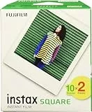 Fujifilm Instax Square Film Pellicola Istantanea, Formato Quadrato, 62x62 mm, Confezione da 20 Foto, Bordo Bianco