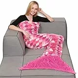 Kanguru Coperta soffice Pile, Poliestere, Sirena Rosa Adulti, Singolo, L: 200 cm