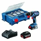 Bosch Professional 18V System Trapano-Avvit. a Perc. a Batt. Gsb 18V-28 (Incl. 1 Batt. 2,0 Ah, 1 Batt. 4,0 Ah, Caricabatt. Gal 18V-20, L-Case Pick&Click e Set Accessori 100 Pz) - Amazon Exclusive Set