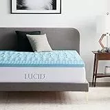 LUCID Topper in memory foam gel rinfrescante con supporto a zone – Coprimaterasso 5 cm – Topper Piazze francese 140x200 cm
