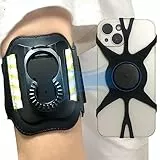 Braccialetti per cellulare per corsa e sport, cellulare staccabile e ruotabile a 360° con supporto, adatto per smartphone fino a 4,5-7'', cinturino regolabile e tasche per carte (Braccio)
