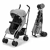 kk Kinderkraft Passeggino Leggero SIESTA, Pieghevole Veloce Compatto, Schienale reclinabile, Barra di sicurezza, Posizione Nanna, Accessori, fino a 22 kg, Grigio