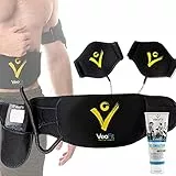 VEOFIT Fascia Elettrostimolatore per Addominali, Braccia, Cosce e Polpacci-Cintura Vibrante Dimagrante e Tonificatore Muscolare per Donna & Uomo- Guida Fitness e Nutritzione e Borsa Incluida