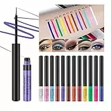 Set penna eyeliner liquido, opachi colorati 12 colori, impermeabile a lunga durata, per kit trucco occhi