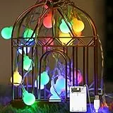 Fulighture - Ghirlanda di lampadine a LED a sfera, 5 m, 40 LED a sfera, con funzionamento a batteria e alimentazione con porta USB, impermeabile IP65, per giardino, matrimonio, balcone, multicolore