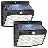 Peasur Luce Solare LED Esterno 138 LED Lampada Solare da Esterno con Sensore di Movimento 3 Modalità Faretti Solari a Led da Esterno IP65 Impermeabile Luci Solari Esterno per Giardino, Parete-2 Pezzi