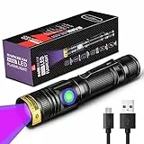 DARKBEAM Torcia UV Ricaricabile, Lampada di Wood Luce Nera, 395nm Ultravioletti Portatile Mini LED Torce con Clip, Rilevatori di macchie di urina per animali domestici, Resina a 400nm
