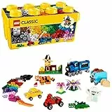 LEGO Classic Scatola Mattoncini Creativi Media, Contenitore con Idee Creative per Costruire Animali, Fiori, Macchina, Treno e Aereo Giocattolo, 10696