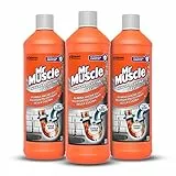 Mr. Muscle Niagara Cucina Gel, Disgorgante per Tubi e Scarichi della Cucina, SICURO PER I TUBI - Formato Scorta da 3 pezzi da 1000ml